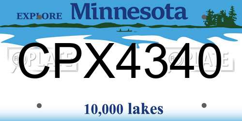 CPX4340 Minnesota License Plate
