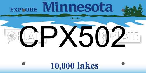CPX502 Minnesota License Plate