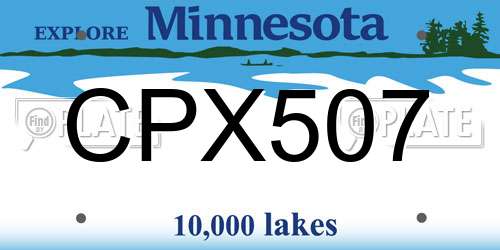 CPX507 Minnesota License Plate
