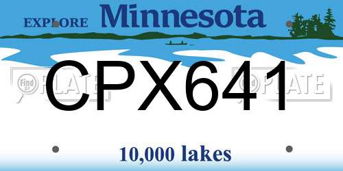 CPX641 Minnesota License Plate