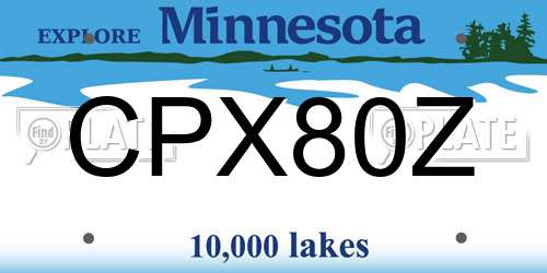 CPX80Z Minnesota License Plate