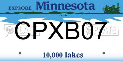 CPXB07 Minnesota License Plate