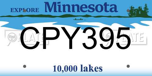 CPY395 Minnesota License Plate
