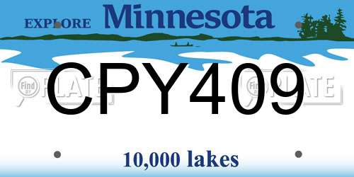 CPY409 Minnesota License Plate