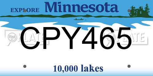 CPY465 Minnesota License Plate