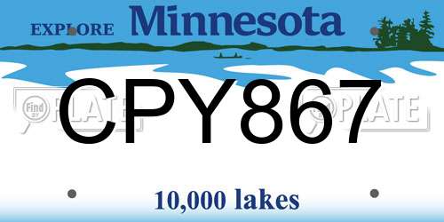 CPY867 Minnesota License Plate