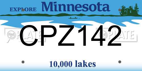 CPZ142 Minnesota License Plate