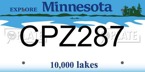 CPZ287 Minnesota License Plate