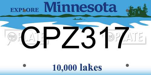 CPZ317 Minnesota License Plate