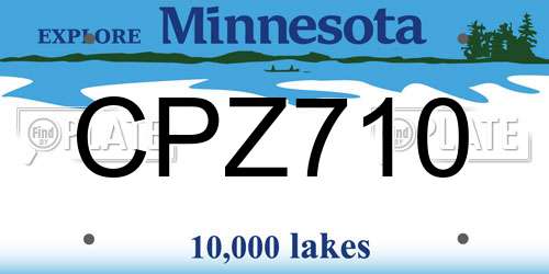 CPZ710 Minnesota License Plate