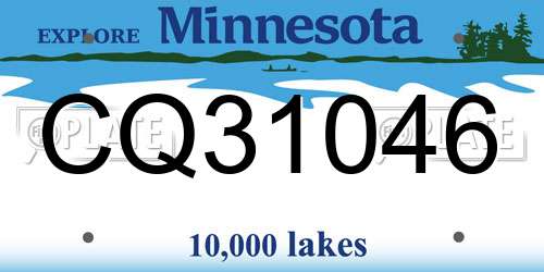 CQ31046 Minnesota License Plate