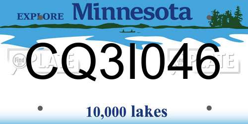 CQ3I046 Minnesota License Plate