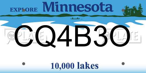CQ4B3O Minnesota License Plate
