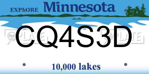 CQ4S3D Minnesota License Plate
