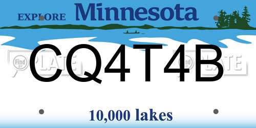 CQ4T4B Minnesota License Plate