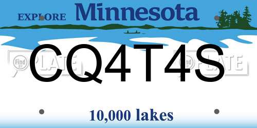 CQ4T4S Minnesota License Plate