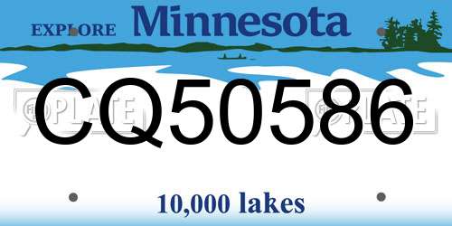 CQ50586 Minnesota License Plate