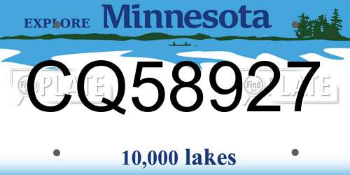 CQ58927 Minnesota License Plate