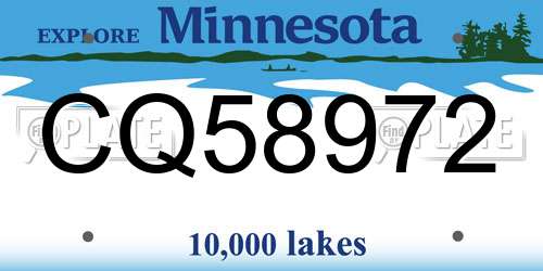 CQ58972 Minnesota License Plate