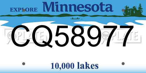 CQ58977 Minnesota License Plate