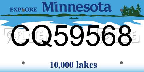 CQ59568 Minnesota License Plate