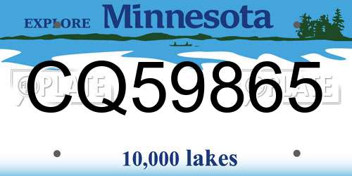 CQ59865 Minnesota License Plate