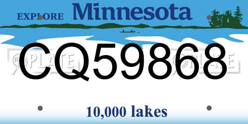 CQ59868 Minnesota License Plate