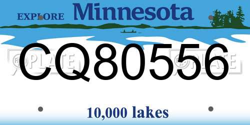 CQ80556 Minnesota License Plate