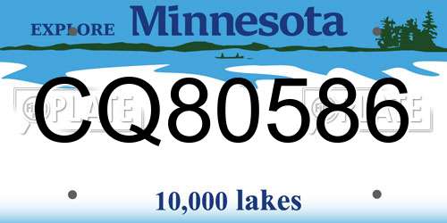 CQ80586 Minnesota License Plate