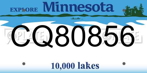 CQ80856 Minnesota License Plate