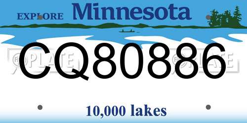 CQ80886 Minnesota License Plate