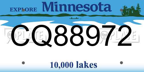 CQ88972 Minnesota License Plate