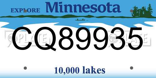CQ89935 Minnesota License Plate