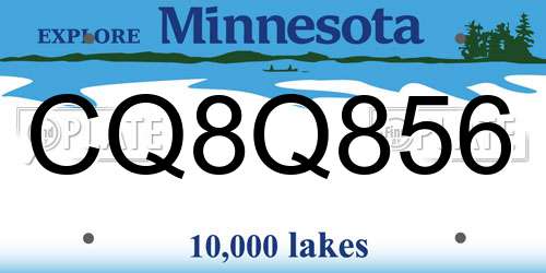 CQ8Q856 Minnesota License Plate