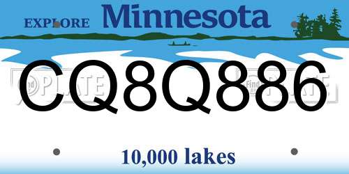 CQ8Q886 Minnesota License Plate