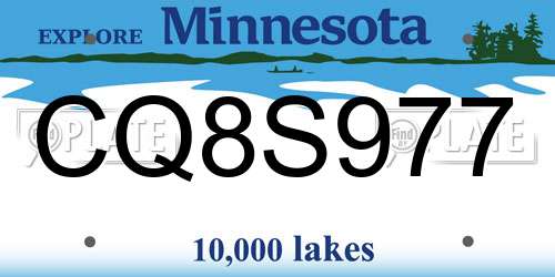 CQ8S977 Minnesota License Plate