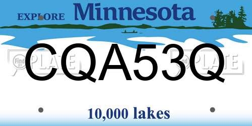 CQA53Q Minnesota License Plate