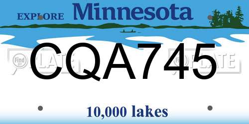 CQA745 Minnesota License Plate