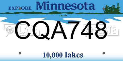 CQA748 Minnesota License Plate