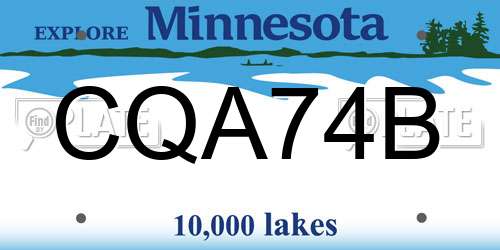 CQA74B Minnesota License Plate