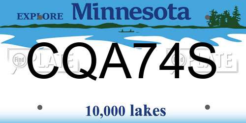 CQA74S Minnesota License Plate
