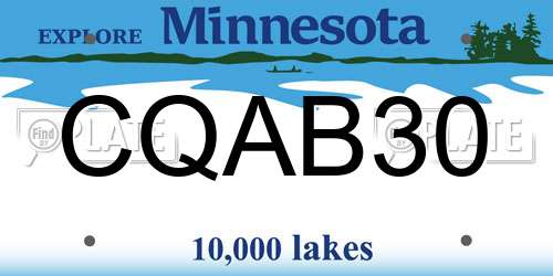 CQAB30 Minnesota License Plate