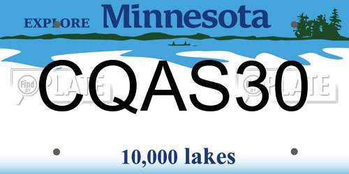 CQAS30 Minnesota License Plate