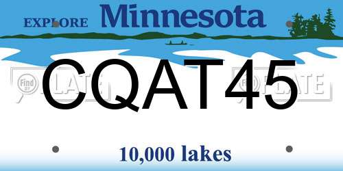 CQAT45 Minnesota License Plate
