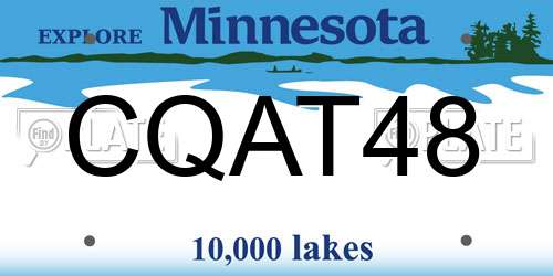 CQAT48 Minnesota License Plate