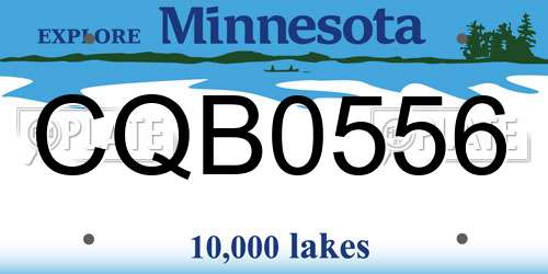 CQB0556 Minnesota License Plate