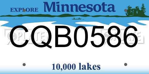 CQB0586 Minnesota License Plate