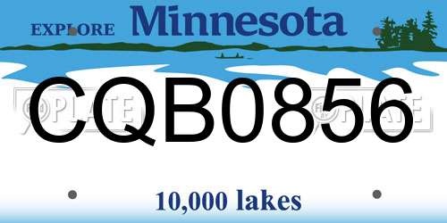 CQB0856 Minnesota License Plate
