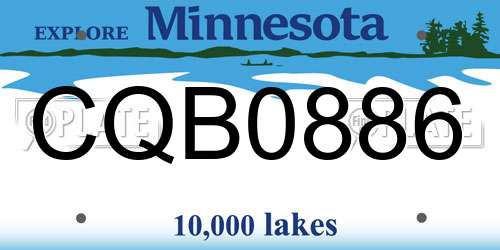 CQB0886 Minnesota License Plate