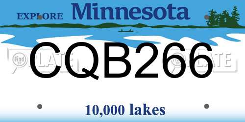 CQB266 Minnesota License Plate